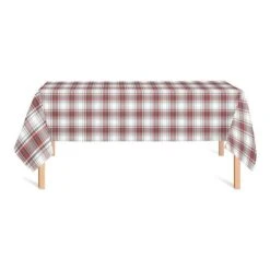Red Gray Plaid 58x102 Tablecloth -Northlight Shop D518585S 2