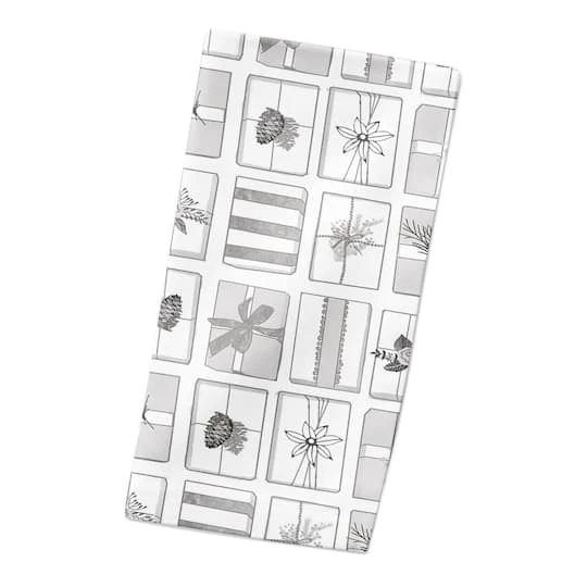 Silver Presents 10x10 Cotton Twill Napkin 3 Silver Presents 10x10 Cotton Twill Napkin - Image 3