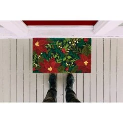 DII® Poinsettias Doormat 13 DII® Poinsettias Doormat -Northlight Shop D539804S 5