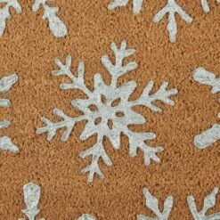 DII® Silver Snowflakes Glitter Doormat -Northlight Shop D539814S 5