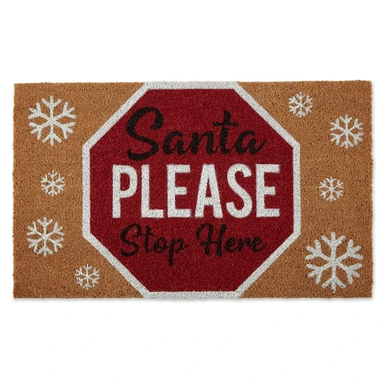 DII® Santa Please Stop Sign Doormat 2 DII® Santa Please Stop Sign Doormat - Image 2