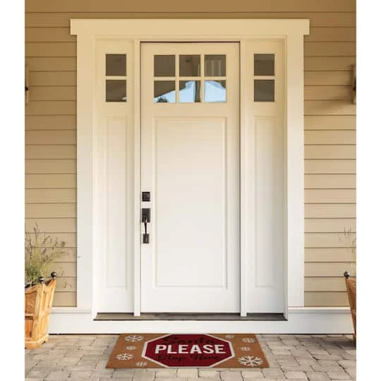 DII® Santa Please Stop Sign Doormat 3 DII® Santa Please Stop Sign Doormat - Image 3