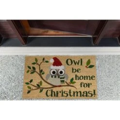 DII® Owl Be Home For Christmas Doormat -Northlight Shop D539821S 2