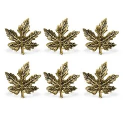 DII® Gold Maple Leaf Napkin Rings, 6ct.