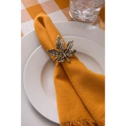 DII® Gold Maple Leaf Napkin Rings, 6ct. -Northlight Shop D539969S 3