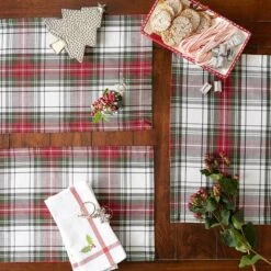 DII® Christmas Plaid Placemats, 6ct. -Northlight Shop D540025S 10