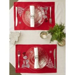 DII® Embroidered Snowman Placemats, 4ct. 21 DII® Embroidered Snowman Placemats, 4ct. -Northlight Shop D540026S 10