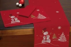 DII® Embroidered Snowman Placemats, 4ct. 14 DII® Embroidered Snowman Placemats, 4ct. -Northlight Shop D540026S 3