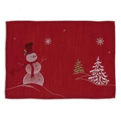 DII® Embroidered Snowman Placemats, 4ct. 15 DII® Embroidered Snowman Placemats, 4ct. -Northlight Shop D540026S 4