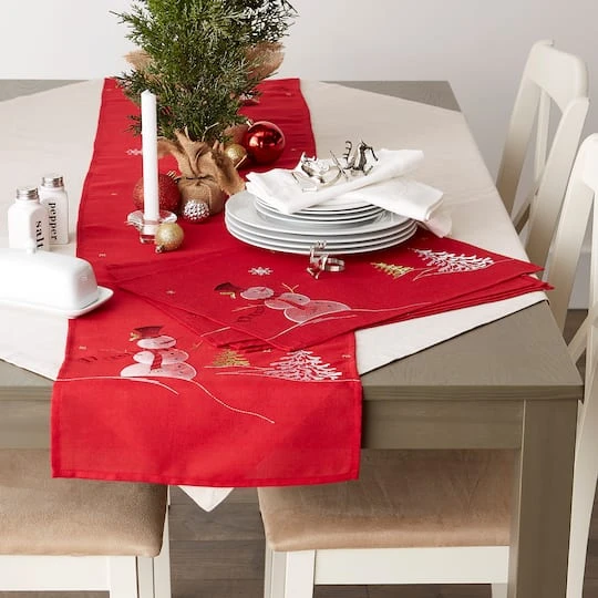 DII® Embroidered Snowman Placemats, 4ct. 6 DII® Embroidered Snowman Placemats, 4ct. - Image 6