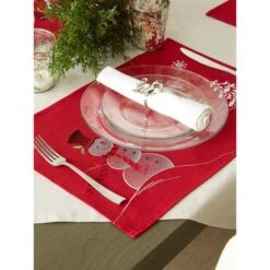 DII® Embroidered Snowman Placemats, 4ct. 17 DII® Embroidered Snowman Placemats, 4ct. -Northlight Shop D540026S 6