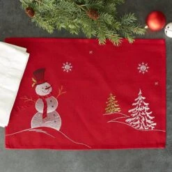 DII® Embroidered Snowman Placemats, 4ct. 19 DII® Embroidered Snowman Placemats, 4ct. -Northlight Shop D540026S 8