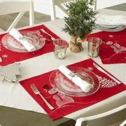 DII® Embroidered Snowman Placemats, 4ct. 20 DII® Embroidered Snowman Placemats, 4ct. -Northlight Shop D540026S 9