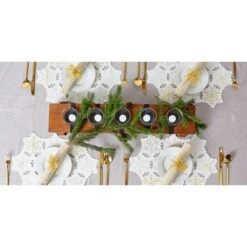 DII® Embroidered Snowflake Placemats, 4ct. -Northlight Shop D540029S 7