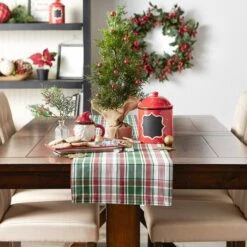 DII® 72" Yuletide Plaid Table Runner -Northlight Shop D540090S 5