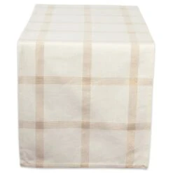 DII® 72" Gold Lurex Plaid Table Runner