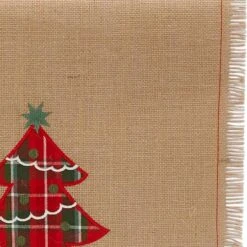 DII® 108" Embroidered Tree Burlap Table Runner 10 DII® 108" Embroidered Tree Burlap Table Runner -Northlight Shop D540105S 2