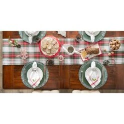 DII® 108" Christmas Plaid Table Runner -Northlight Shop D540109S 11