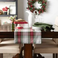 DII® 108" Christmas Plaid Table Runner -Northlight Shop D540109S 3