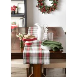 DII® 108" Christmas Plaid Table Runner -Northlight Shop D540109S 4