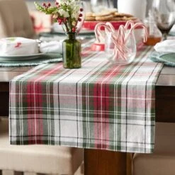 DII® 108" Christmas Plaid Table Runner -Northlight Shop D540109S 6