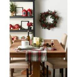 DII® 108" Christmas Plaid Table Runner -Northlight Shop D540109S 8