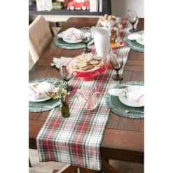 DII® 108" Christmas Plaid Table Runner -Northlight Shop D540109S 9