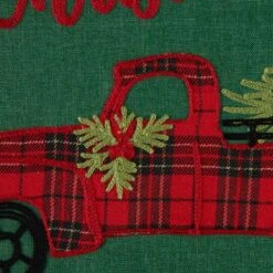 DII® 70" Green Merry Christmas Truck Embroidered Table Runner -Northlight Shop D540120S 6
