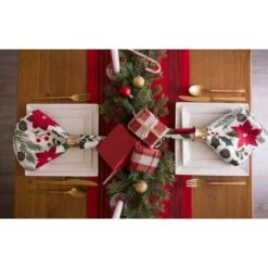DII® 108" Red Stag Christmas Print Table Runner -Northlight Shop D540122S 5