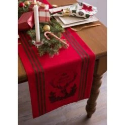 DII® 72" Red Stag Christmas Print Table Runner 12 DII® 72" Red Stag Christmas Print Table Runner -Northlight Shop D540124S 3