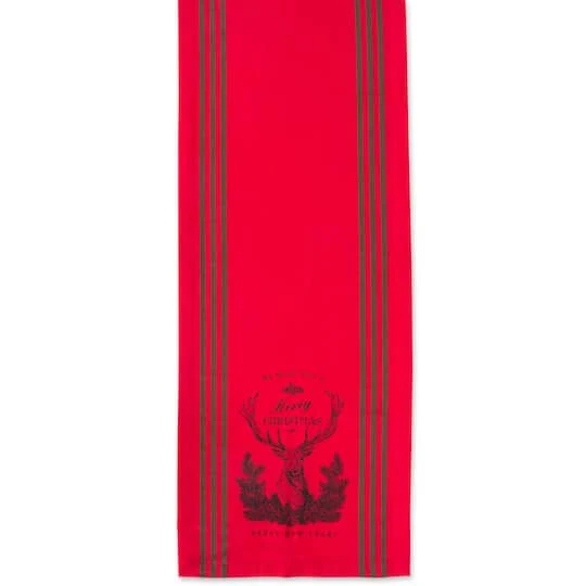 DII® 72" Red Stag Christmas Print Table Runner 5 DII® 72" Red Stag Christmas Print Table Runner - Image 5