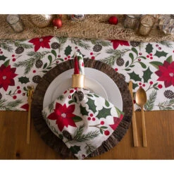 DII® 108'' Woodland Christmas Table Runner 10 DII® 108'' Woodland Christmas Table Runner -Northlight Shop D540126S 3