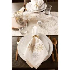 DII® 72'' Winter Sparkle Jacquard Table Runner -Northlight Shop D540127S 5