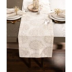 DII® 72'' Winter Sparkle Jacquard Table Runner -Northlight Shop D540127S 6