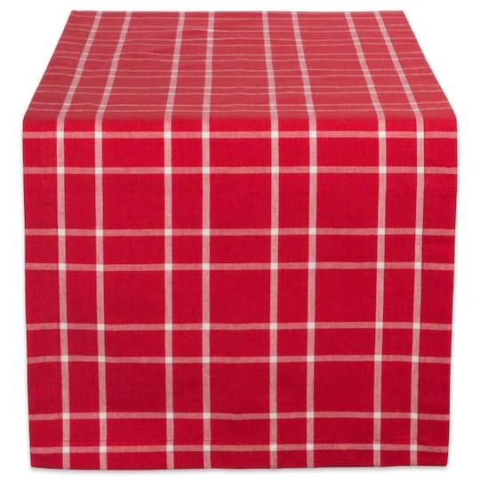 DII® 72" Holly Berry Plaid Table Runner 1 DII® 72" Holly Berry Plaid Table Runner