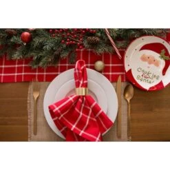 DII® 72" Holly Berry Plaid Table Runner 14 DII® 72" Holly Berry Plaid Table Runner -Northlight Shop D540137S 5