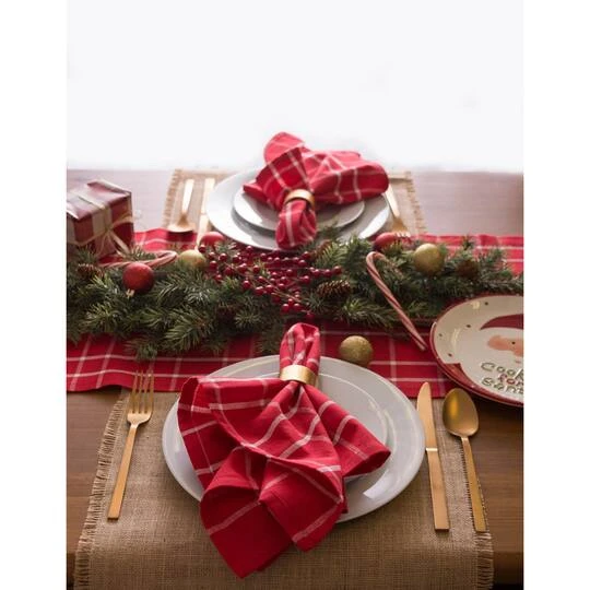 DII® 72" Holly Berry Plaid Table Runner 7 DII® 72" Holly Berry Plaid Table Runner - Image 7