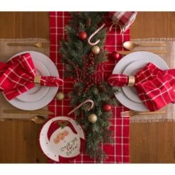DII® 72" Holly Berry Plaid Table Runner 16 DII® 72" Holly Berry Plaid Table Runner -Northlight Shop D540137S 7