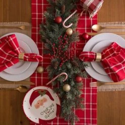 DII® 108" Holly Berry Plaid Table Runner -Northlight Shop D540138S 6