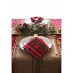 DII® 52" Tartan Holly Plaid Tablecloth -Northlight Shop D540181S 2