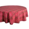 DII® 70" Round Tartan Holly Plaid Tablecloth