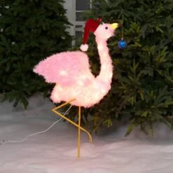 3ft. Lit Fluffy Flamingo Sculpture -Northlight Shop D544202S 2