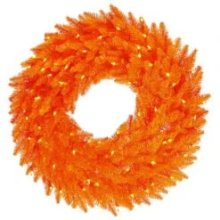 30" Orange Dura-Lit® LED Orange Fir Wreath