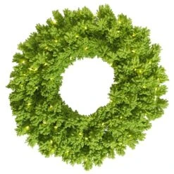 24" Lime Dura-LitĀ® LED Flocked Lime Fir Wreath