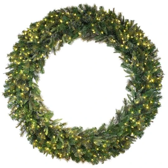 96" Warm White Dura-Lit® LED Cashmere Pine Wreath 2 96" Warm White Dura-Lit® LED Cashmere Pine Wreath - Image 2
