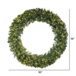 96" Warm White Dura-Lit® LED Cashmere Pine Wreath 9 96" Warm White Dura-Lit® LED Cashmere Pine Wreath -Northlight Shop D575227S 5