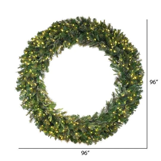 96" Warm White Dura-Lit® LED Cashmere Pine Wreath 5 96" Warm White Dura-Lit® LED Cashmere Pine Wreath - Image 5