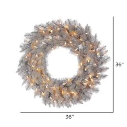 36" Warm White Dura-Lit® LED Platinum Fir Wreath -Northlight Shop D575231S 4