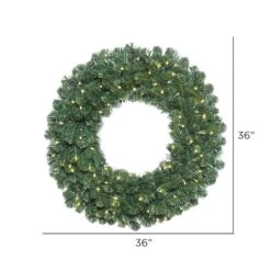 36" Warm White LED Oregon Fir Double Door Wreath Halves -Northlight Shop D575270S 2