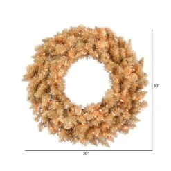 30" Clear Dura-Lit® Gold Fir Wreath -Northlight Shop D575279S 4
